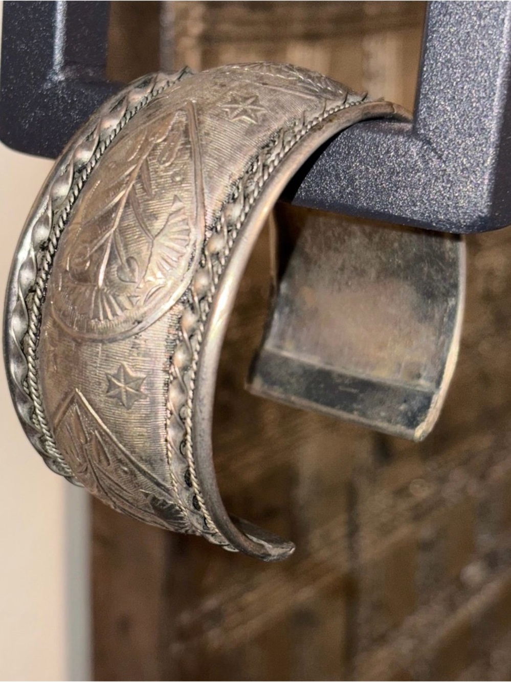 Silver-Tone Antique Women’s Cuff Bracelet